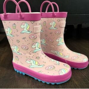 Pink Unicorn Rain Boots